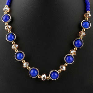 Collar de cuentas para mujer - Azul real - Product Image 2