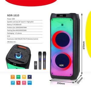 2024 Venta caliente NDR Dual 10 pulgadas <span class=keywords><strong>Partybox</strong></span> 1000 portátil BT altavoz de fiesta al aire libre Caixa De Som altavoz de sonido de moda con luz LED - Product Image 6