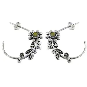 Pendientes de Aro con Perlas Religiosas Chapados en Rodio para Mujer - Product Image 2