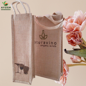 ถุงใส่ขวดเดี่ยว ทำจากผ้ากระสอบและผ้าฝ้าย พร้อมตัวเลือกปรับแต่งสำหรับตลาดและห้างสรรพสินค้า - Product Image 2