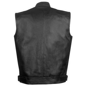 Chaleco de cuero OEM para hombre con ajuste ajustable y forro adecuado para clubes y distribución minorista - Product Image 2