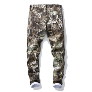 Men's Formal Cotton Chino Pants Custom Logo High Waist Straight Long Design for Business Casual Use Reflect Print Official Style - Product Image 1