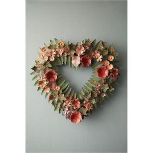 Corona de Corazón Floral de Metal Hecha a Mano, Decoración de Pared Resistente a la Intemperie, Corona de Hierro para Interiores, para Decoración del Hogar y Eventos al por Mayor - Product Image 1