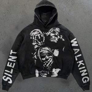 Sudadera con Capucha Retro Y2K Gótica Casual con Alfabeto, 400-500 GSM, Poliéster/Algodón, Transpirable, Ecológica, Moda de Verano, Talla Grande para Hombre - Product Image 6