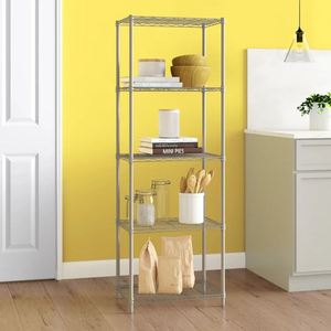Steel <b>wire</b> shelving Gray <b>shelf</b> <b>rack</b> storage organization for home hotels and restaurant kitchen bathroom bedroom living room - Product Image 2