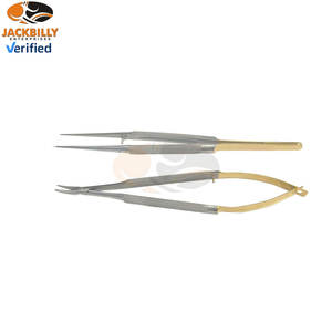 Juego de Instrumentos Médicos de Acero Inoxidable para Microcirugía Castroviejo Dorado, 3 Portaagujas, Suturador, Micro Tijeras - Product Image 5