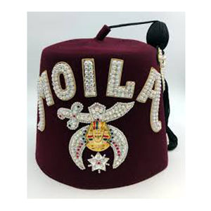 Fez avec une double rangée de strass en métal cristallin ou des strass en plastique effet aurore boréale - Product Image 5