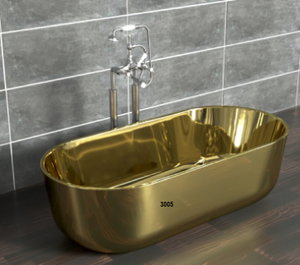 อ่างอาบน้ำคุณภาพสูงทำจากทองเหลืองพร้อมกระจกขัดเงา - Product Image 1