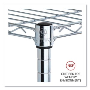 อเลรา SW653618SR ชุดชั้นวางของแบบลวด 5 ชั้น 36 นิ้ว เอ็กซ์ 18 นิ้ว เอ็กซ์ 72 นิ้ว แบบตั้งพื้นสีเงินพร้อมล้อเลื่อนและแผ่นรองชั้นวาง - Product Image 6