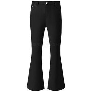 Pantalones de Hombre de Algodón 100% Lavado de Primera Calidad, Color Negro, Cierre de Cremallera, Estilo Casual, Pantalones de Campana para Hombre - Product Image 1