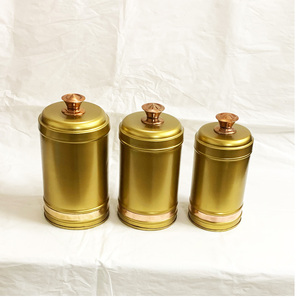 ชุดกระป๋องโลหะชุบสังกะสีชุดกระป๋องสเตนเลสสำหรับห้องครัวชากาแฟและที่เก็บน้ำตาล - Product Image 3