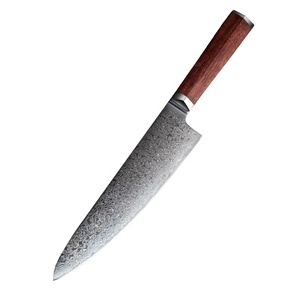 Venta al por mayor personalizado calidad superior OEM ODM servicio profesional cuchillo de cocina con Damasco hoja afilada mango de madera cuchillo de Chef - Product Image 1