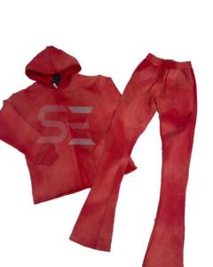 Custom Streetwear Mens <b>Flare</b> Sweatsuit French Terry Hooded Heavyweight Puff Print Flared Sweatpants and Hoodies Set - Product Image 3