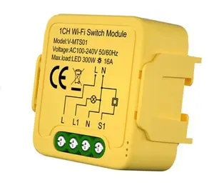 Módulo de interruptor inteligente Matter WiFi Disjuntor de relé 16A Smart Home Automação funciona