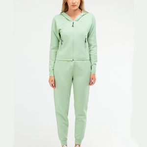 Nouveau survêtement élégant avec logo personnalisé sweats à capuche zippés et survêtement de jogging ensemble 2 pièces survêtements pour femmes - Product Image 3