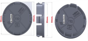 Buje central de rueda, agujero de 55mm, todas las dimensiones. - Product Image 2