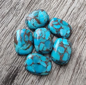 Vente en gros de pierres précieuses tibétaines bleues à dos plat avec coussin turquoise tibétaine naturelle certifiée IGI toutes les tailles disponibles - Product Image 3