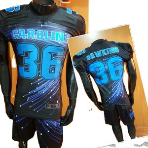 Ensemble d'uniformes de football américain brodés personnalisés de haute qualité Maillot respirant Pantalon Chaussettes Nom du joueur Logo Numéro Plus Size - Product Image 1