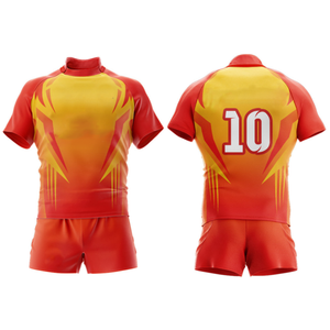 Uniforme de Rugby Sublimado Unisex, Nuevo, Cosido, con Diseño Impreso, Pantalones Cortos, Tallas Grandes, Transpirable, de Secado Rápido, 100% Algodón, Venta al Por Mayor - Product Image 5