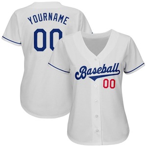 Maillot de baseball authentique blanc Royal-rouge personnalisé - Product Image 2