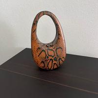 Sac à main en cuir de serpent pour femme, sac hobo ovale avec poignée anneau, pochette, sac fourre-tout en cuir PU personnalisé OEM, vente en gros