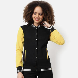 แจ็กเก็ตเบสบอลสำหรับผู้ชายและผู้หญิงแจ็กเก็ตผ้าวูลสีพื้นแบบลำลองสำหรับฤดูหนาวทำตามสั่ง - Product Image 2