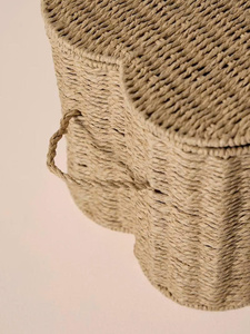 Paniers de rangement en jonc de mer tressé écologiques Sisu Handicraft, forme d'os avec poignée, taille mini, design multifonctionnel, lot de 2 - Product Image 4