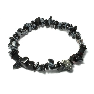 Flocon de neige naturel obsidienne puces Bracelet pour femmes hommes sculpté mise à la terre Protection guérison cristal pierre bijoux mascotte Style - Product Image 1