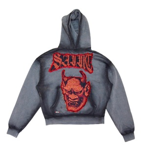 Ensemble deux pièces personnalisé délavé à l'acide Vintage survêtement de jogging sweat à capuche zippé pantalon de survêtement droit taille adulte Air - Product Image 2