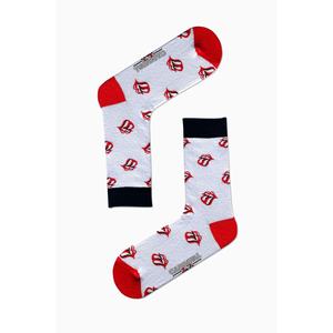 Chaussettes colorées unisexes pour adultes, motif langue rouge unique, tissage en tissu, silhouette longue, couleur jaune toile, type 1, lavage TR, fabriquées - Product Image 1