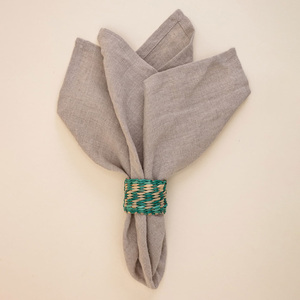 Anneaux de serviette en herbe de mer colorée, accessoires de table, décoration, anneaux tissés en herbe de mer pour serviettes - Product Image 6