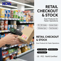 WCMI OEM Lector de Códigos de Barras Inalámbrico 2D CMOS con Base de Carga, Escáner de Códigos de Barras Inalámbrico 2D