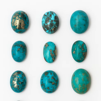 Turquoise Naturelle Certifiée Cabochon Matrice de Pyrite Forme Ovale Gravé Motif Amour Haute Qualité pour la Fabrication de Bijoux de Guérison Sculpté en Gros