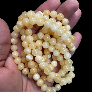 Collier en cristal naturel, perles de calcite jaune lisses, pierre rouge polie, bijoux, brin lâche, grossiste en pierres précieuses pour la guérison - Product Image 4