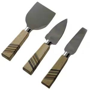 Juego de servidores de queso de acero inoxidable de alta resistencia con mango de madera, duradero - Product Image 6
