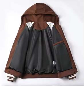 Hombres logotipo personalizado béisbol sudadera chaqueta fábrica al por mayor suelta Casual Varsity deportes blusa para las estaciones de primavera - Product Image 4