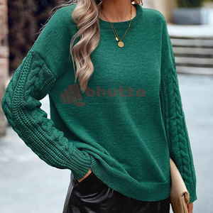 Pulls en tricot à manches longues pour femmes, personnalisables, respirants, en coton/polyester, de haute qualité, services OEM - Product Image 4