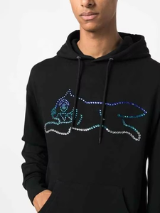Sweat-shirt à capuche brodé avec strass en diamant et logo personnalisé de haute qualité - Product Image 4