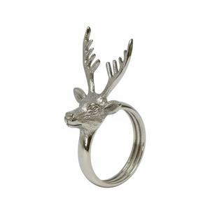 Wholesale Elegant Silver Deer <b>Head</b> Napkin Rings Napkin Holders For Christmas Wedding Dining Table Decor <b>Stag</b> Buckles - Product Image 1