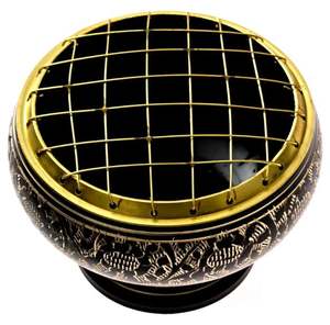 กระถางธูปถ่านทองเหลืองสลักสีดำดีไซน์ใหม่ - Product Image 2