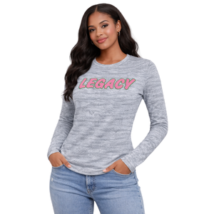 เสื้อยืดแขนยาวสีเทา Grey Legacy ชุดเครื่องแบบสมาคมนักศึกษาหญิงกรีก สีชมพูและสีเขียว สไตล์ลำลองสำหรับนักศึกษาหญิงกรีก - Product Image 5