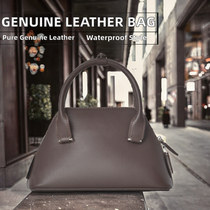 Sac Boston en Cuir Véritable Neuf pour Femme, Fermeture Éclair, Imperméable, Bandoulière, 23x9x15CM, Luxe et Tendance 02 - Product Image 3