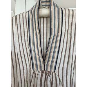 Caftán marroquí de playa con rayas del desierto, cubrebañador de manga larga, algodón indio Khadi - Product Image 2