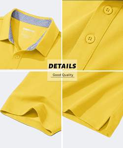 T-shirt de golf à manches courtes pour homme, performance, anti-humidité, athlétique, décontracté, tricoté, Spandex/Polyester 220g, ODM - Product Image 4