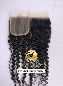 Best Quality Factory Wholesale Price 20" 4x4 Kinky Curly Closure Indian Virgin Human Hair Extension's <b>Lace</b> Closure Indian Vendor - Product Image 2