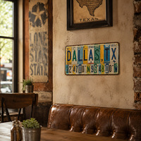 Letrero Metálico Vintage de Texas, Estilo Rústico, para Decoración de Pared de Salón o Garaje, Venta al por Mayor