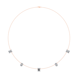 Collier de station de diamants cultivés en laboratoire en or rose massif 14 carats avec pendentif en pierres taillées en émeraude Bijoux fins pour les mariages de femmes OEM ODM - Product Image 1
