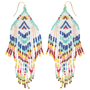 Pendientes elegantes y de moda para mujer hechos de cuentas de vidrio 100% Diseño de cuentas atractivo de calidad premium Ideal para cualquier atuendo - Product Image 1