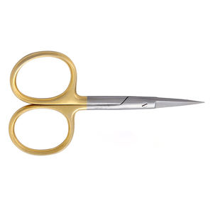 Tijeras de pesca con mosca de acero inoxidable supercortadas de 4 pulgadas personalizadas, medio dorado con borde dentado para tela/costura y atado de moscas - Product Image 5