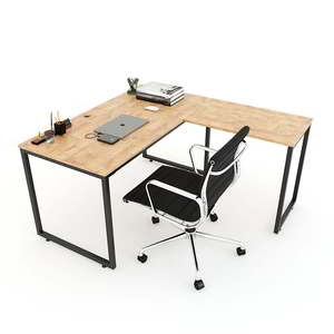 Escritorio en Forma de L de Madera de Caucho 140x150cm Diseño Minimalista Fácil Montaje HBMN015 - Product Image 3